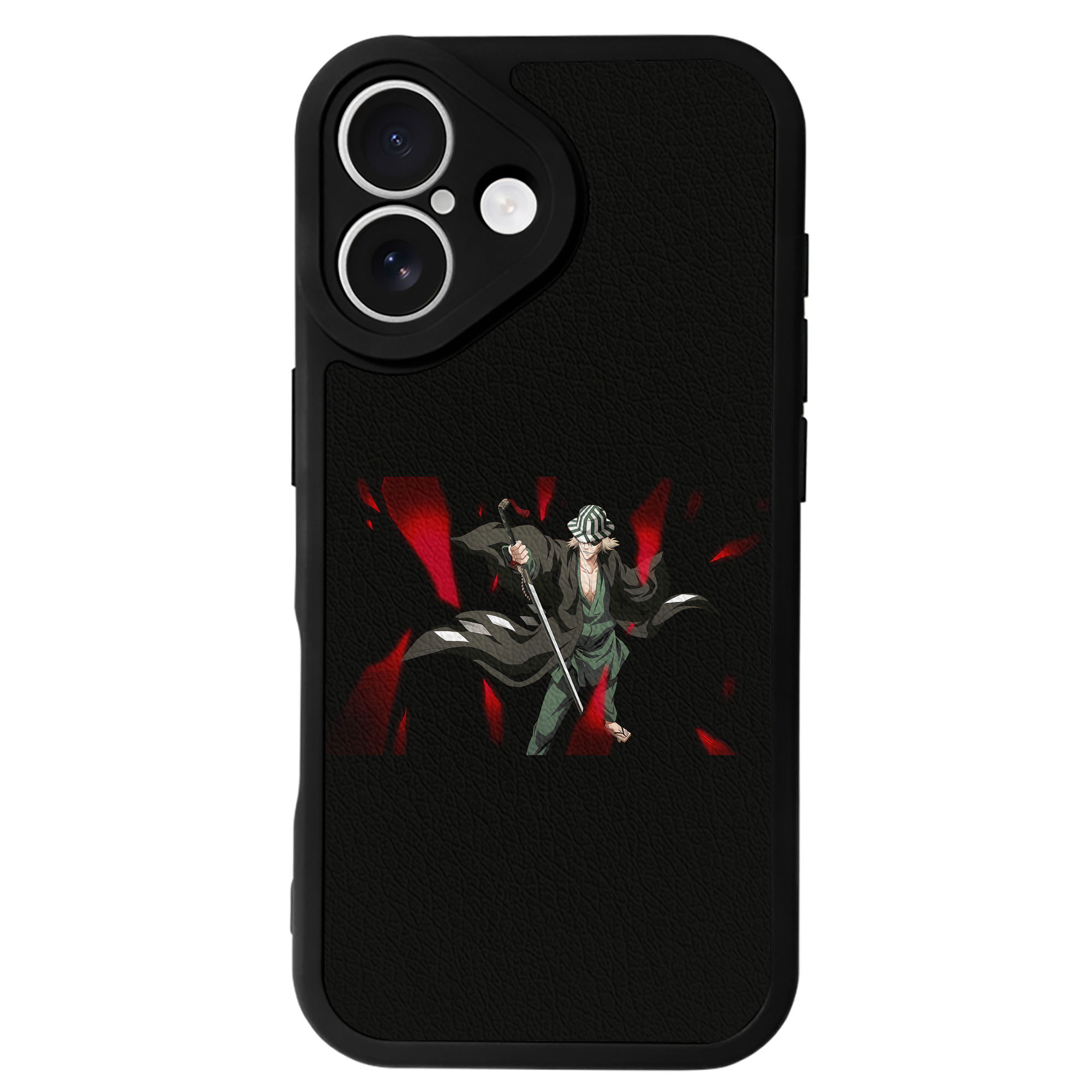 （画像用） "ブリーチ 浦原 喜助（うらはら きすけ） BLEACH Urahara Kisuke " 【iPhone 16シリーズ対応】シリコンスマホケース（レザー調） 材質：シリコン